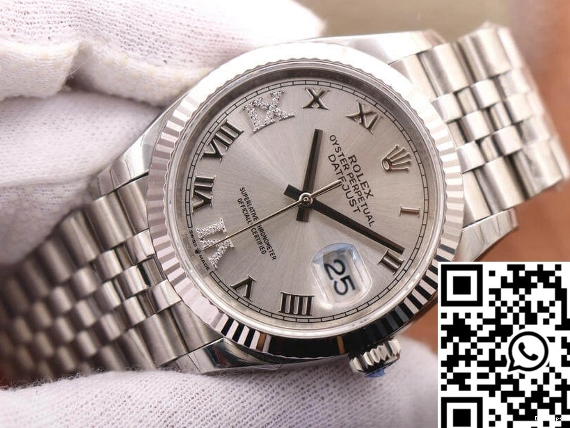 Silver Factory Datejust EW Rolex Dial Diamond M126234-0029 0220